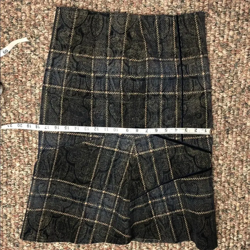 Bye plaid blue and brown midi skirt